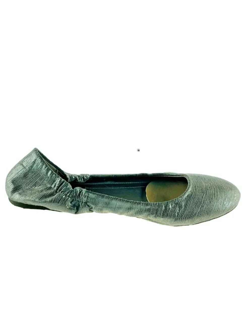 BCBG Womens Shoes Silver Size 8.5M Fabric Flats